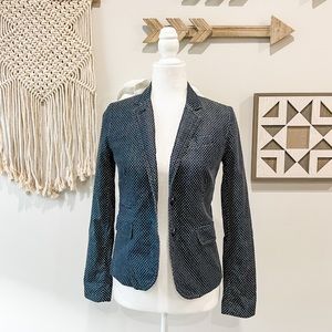 J. Crew Navy Polka Dot Schoolboy Blazer Jacket Size 00